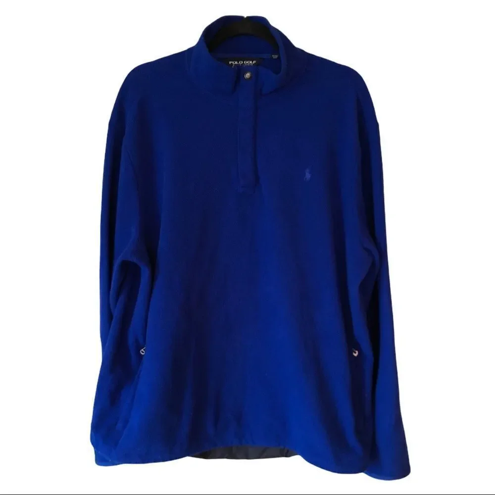 RALPH LAUREN Polo Golf Royal‎ Blue Fleece Pullover